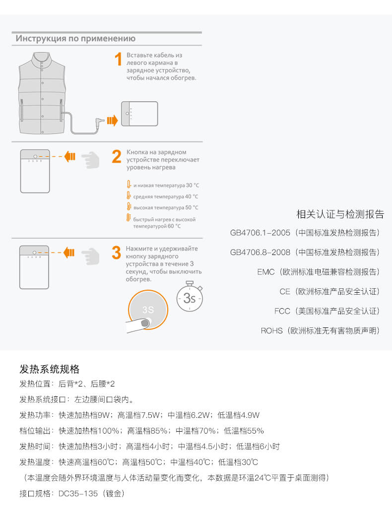 發(fā)熱衣相關(guān)認(rèn)證及檢測報告