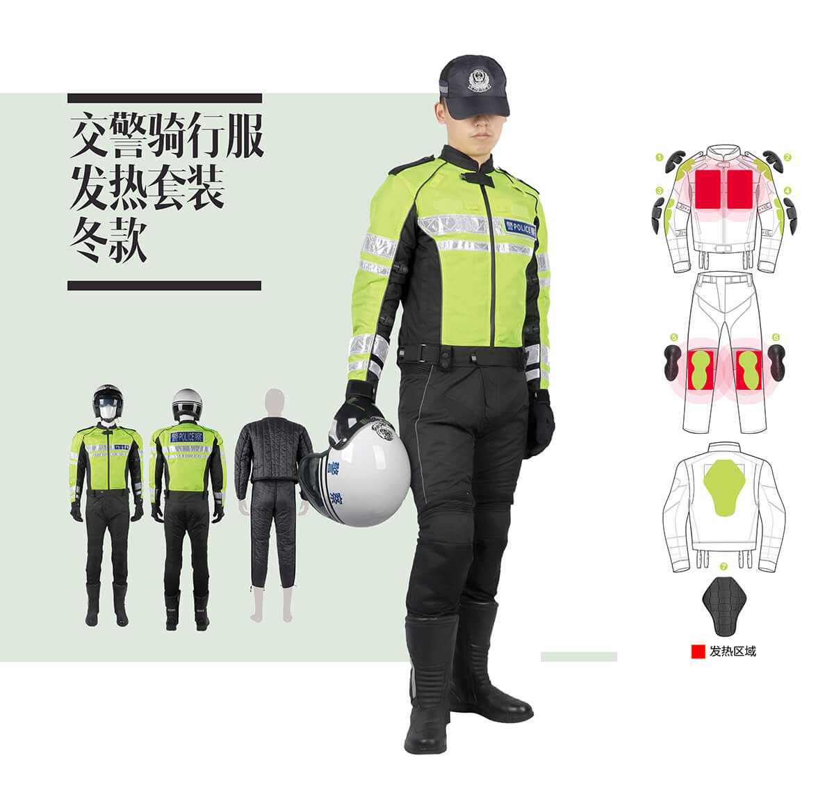 交警制熱騎行服